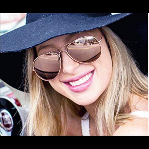 Gold polarized aviator sunglasses - Picture 4 of 4